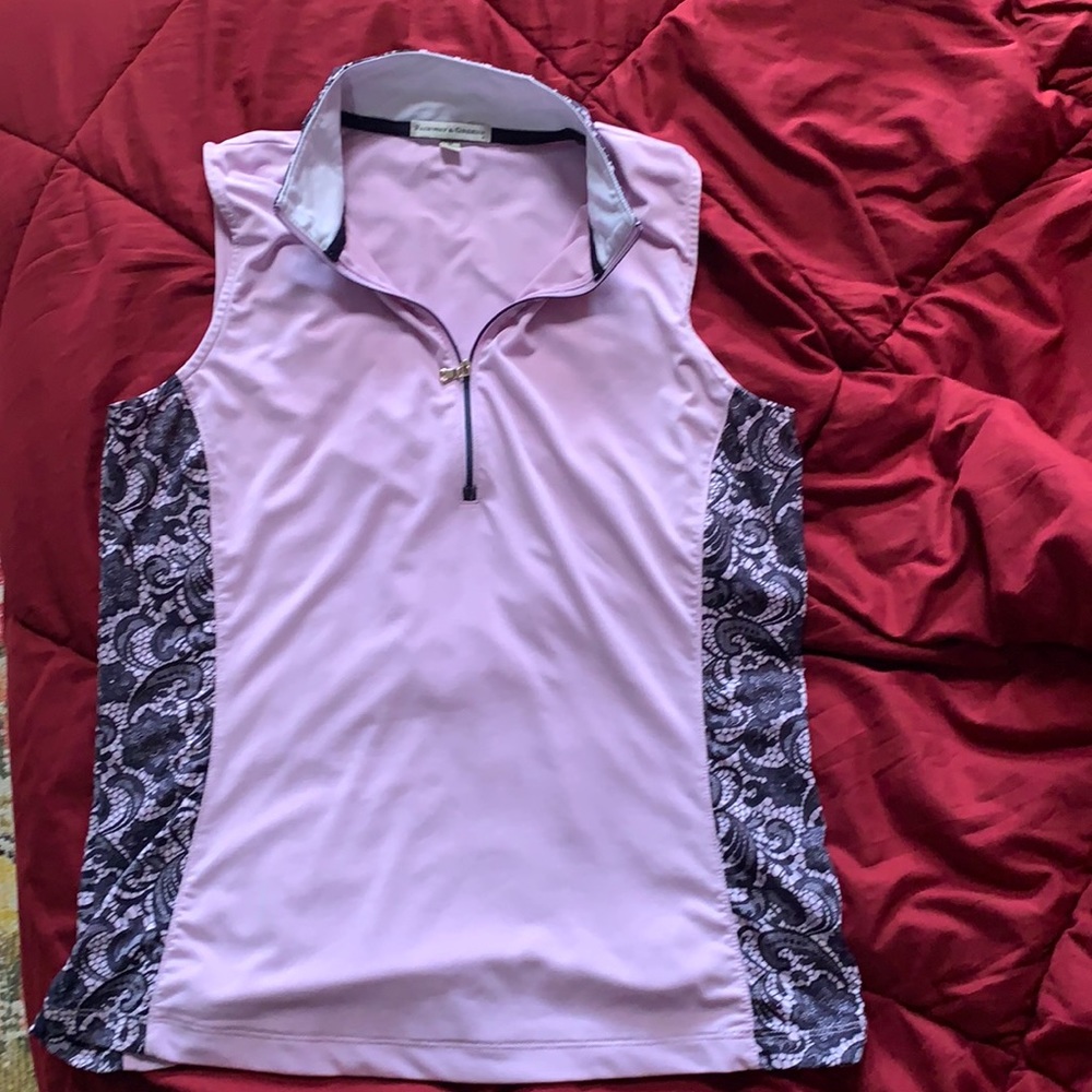 Pink Sleeveless Golf Shirt